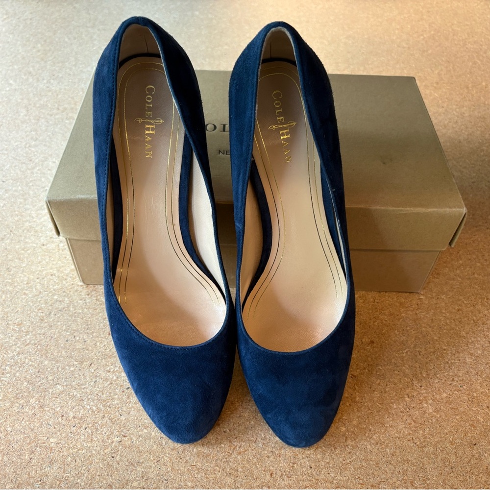 Cole Haan Blue Suede Heels